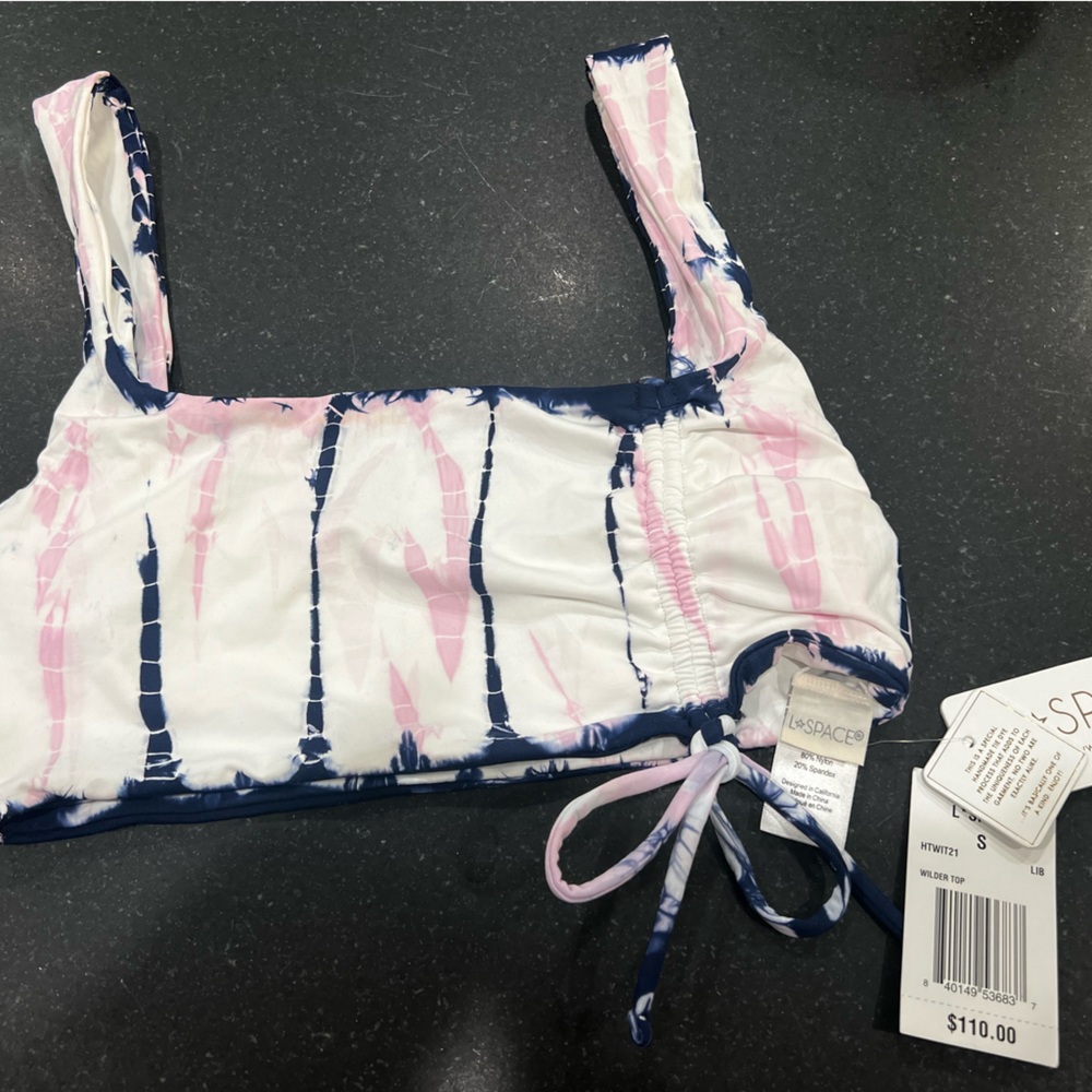 L*Space Tie-Dye Bikini Top - Pink and Blue